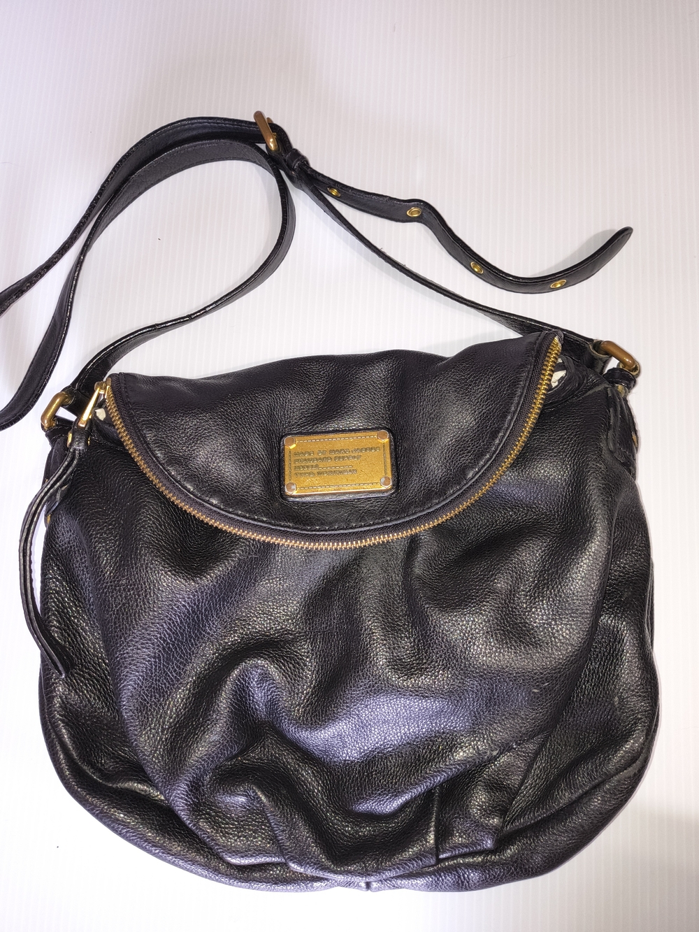 Marc Jacobs Classic Q Natasha Black Leather Crossbody Bag M3PE085 Vintage Y2K